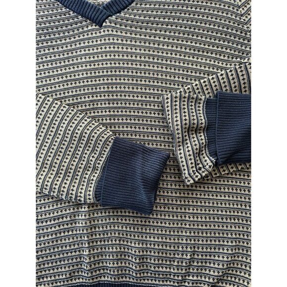 Liz Claiborne 100% Silk Sweater Navy/Gold Long Sleeve V-neck Women's Size Small - Picture 3 of 7